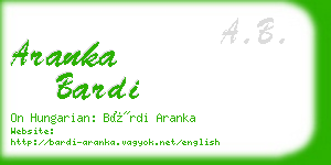 aranka bardi business card